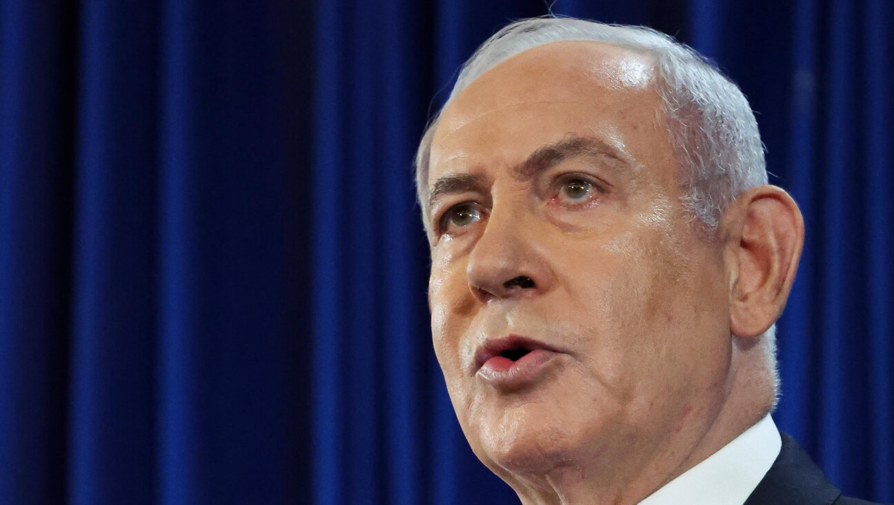Israeli Prime Minister Benjamin Netanyahu addresses a press conference in Tel Aviv in 2024. 